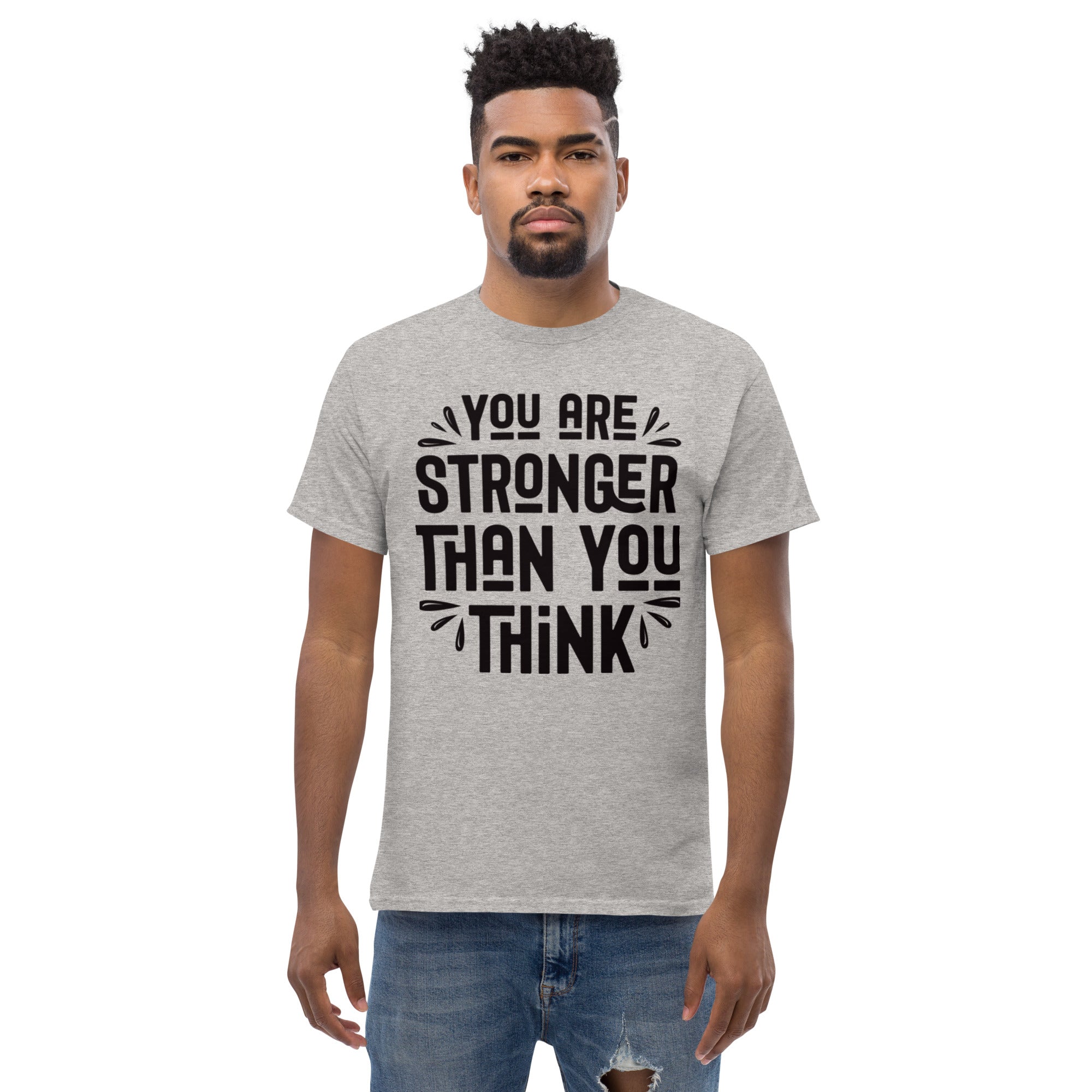 Men's classic tee, (Stronger then you think) Back to School, Gift, Travel