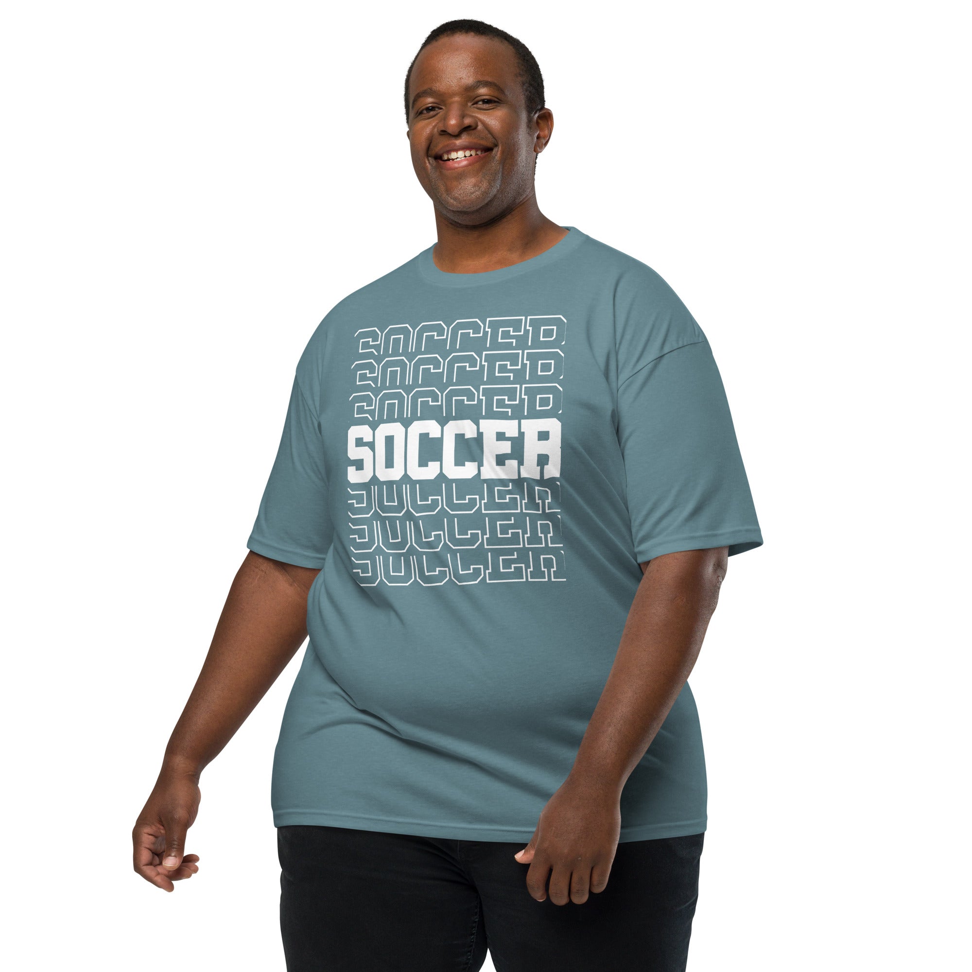 Men’s premium heavyweight tee, Soccer World T Shirt,