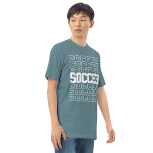 Men’s premium heavyweight tee, Soccer World T Shirt,