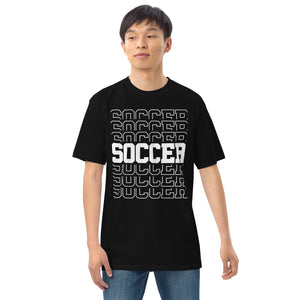 Men’s premium heavyweight tee, Soccer World T Shirt,