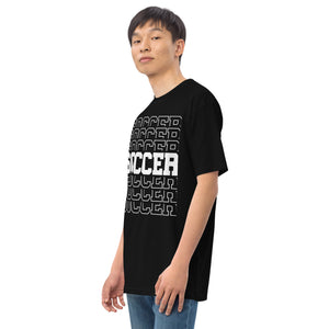 Men’s premium heavyweight tee, Soccer World T Shirt,