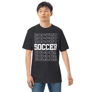 Men’s premium heavyweight tee, Soccer World T Shirt,