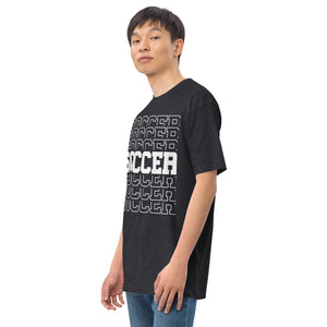 Men’s premium heavyweight tee, Soccer World T Shirt,