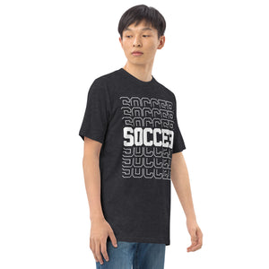 Men’s premium heavyweight tee, Soccer World T Shirt,