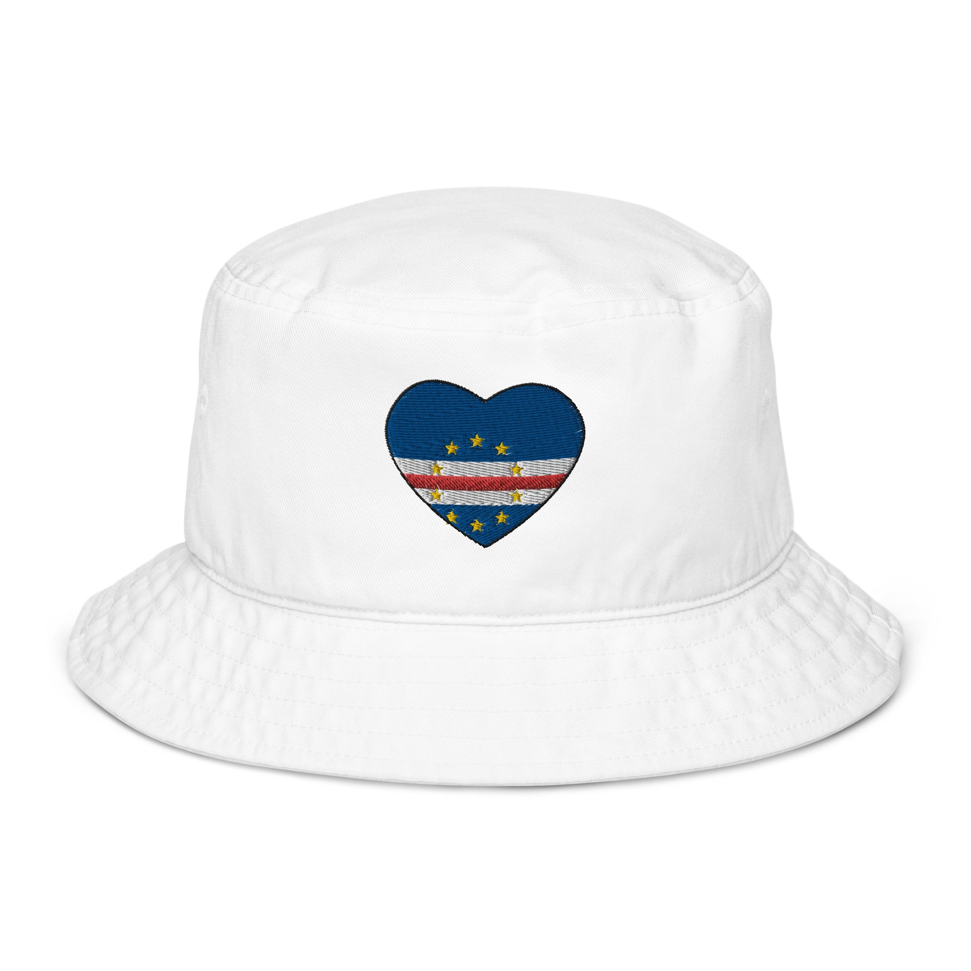 Organic bucket hat, Customized Hat, Freedom Hat, Embroidered Hat, Cape Verde, Flag