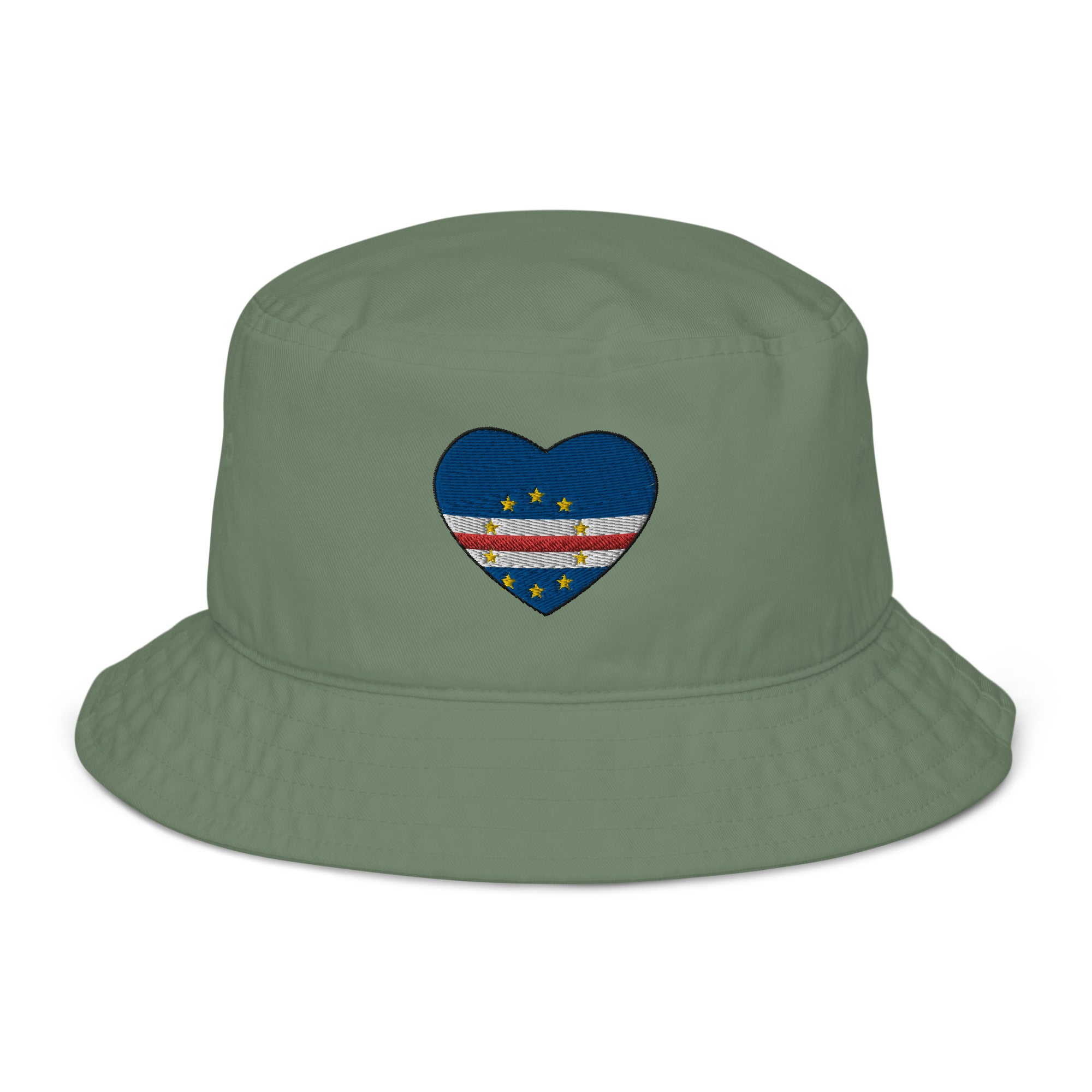 Organic bucket hat, Customized Hat, Freedom Hat, Embroidered Hat, Cape Verde, Flag