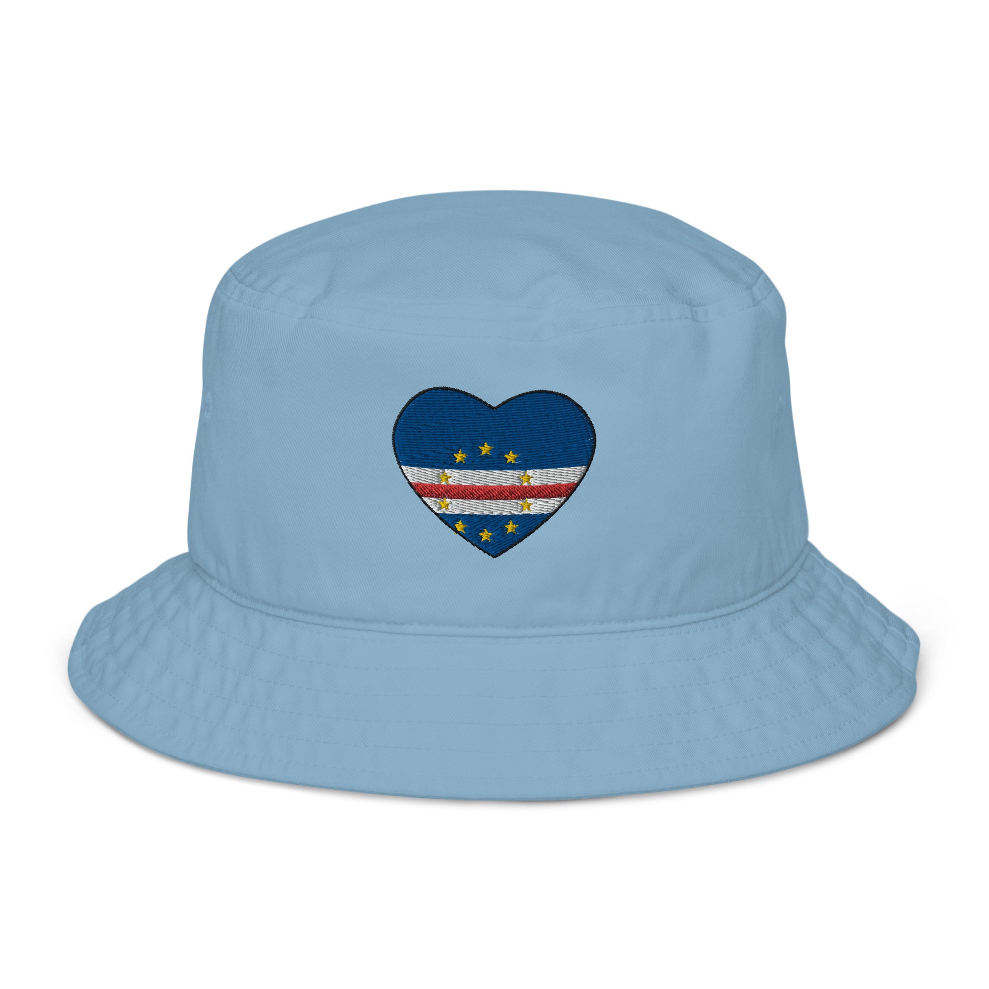 Organic bucket hat, Customized Hat, Freedom Hat, Embroidered Hat, Cape Verde, Flag