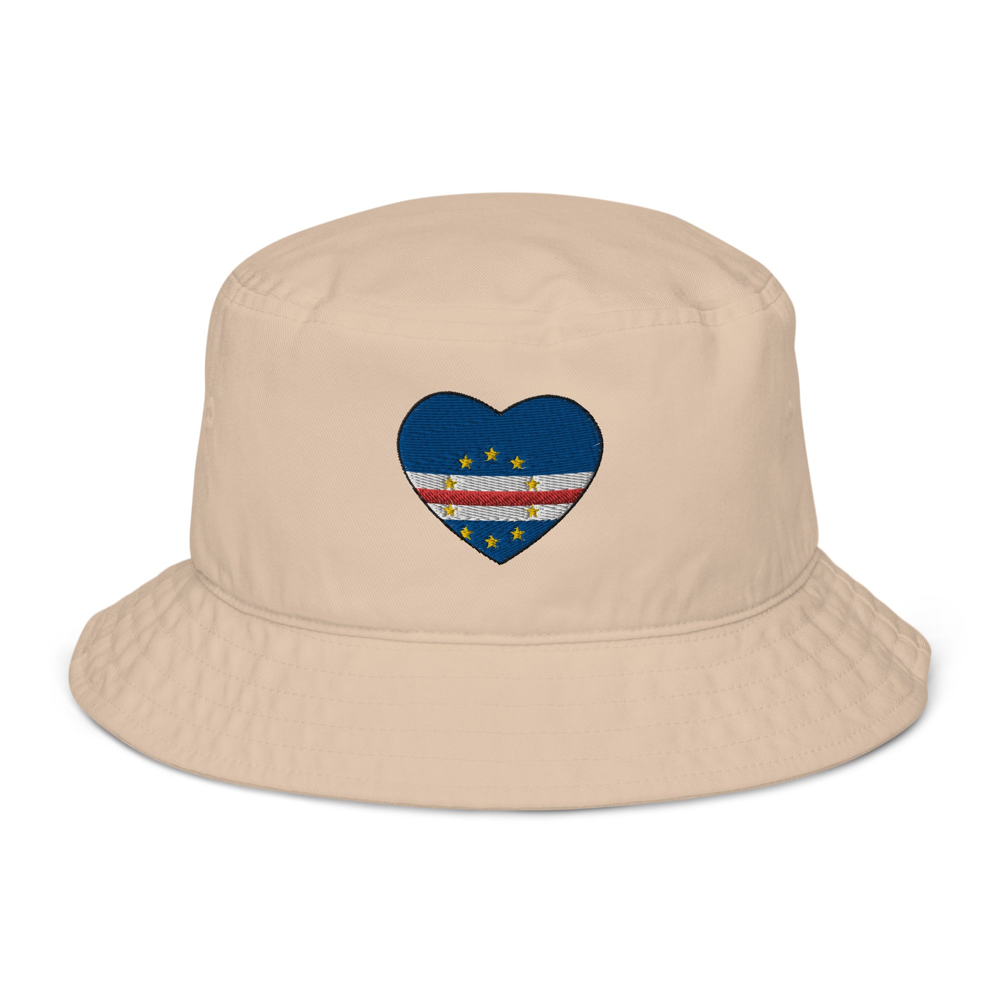 Organic bucket hat, Customized Hat, Freedom Hat, Embroidered Hat, Cape Verde, Flag