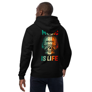 Premium eco hoodie, Music is Life, Back to School, Gift, Travel, Play