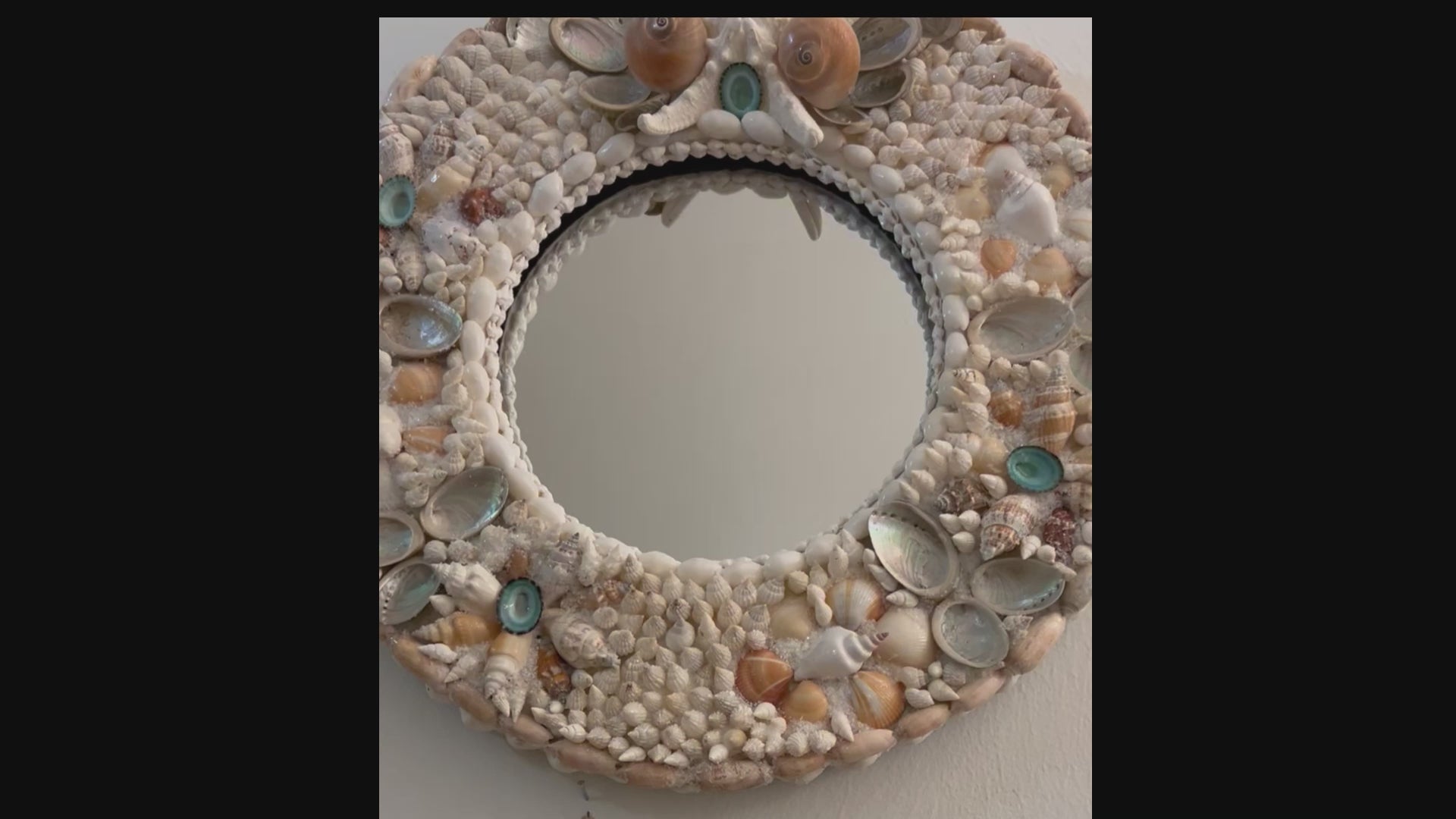 Sea Shell Mirror- 18" Overall Diameter X 10" Mirror