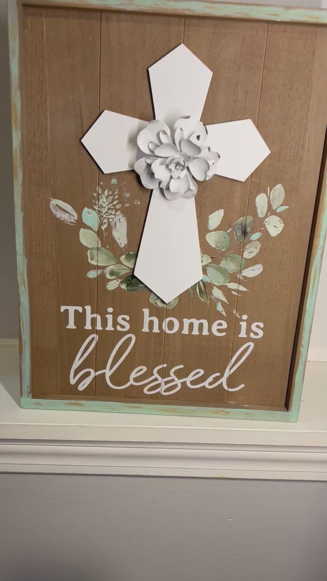 Wall Decor, Blessed Home Wall Decor, Easter Cross 16x12