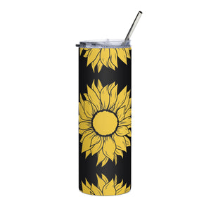 Stainless steel tumbler, sunflower tumbler, gift
