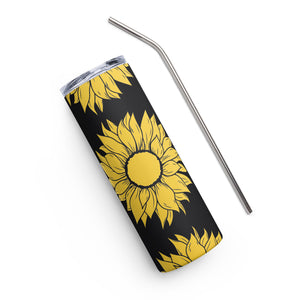 Stainless steel tumbler, sunflower tumbler, gift