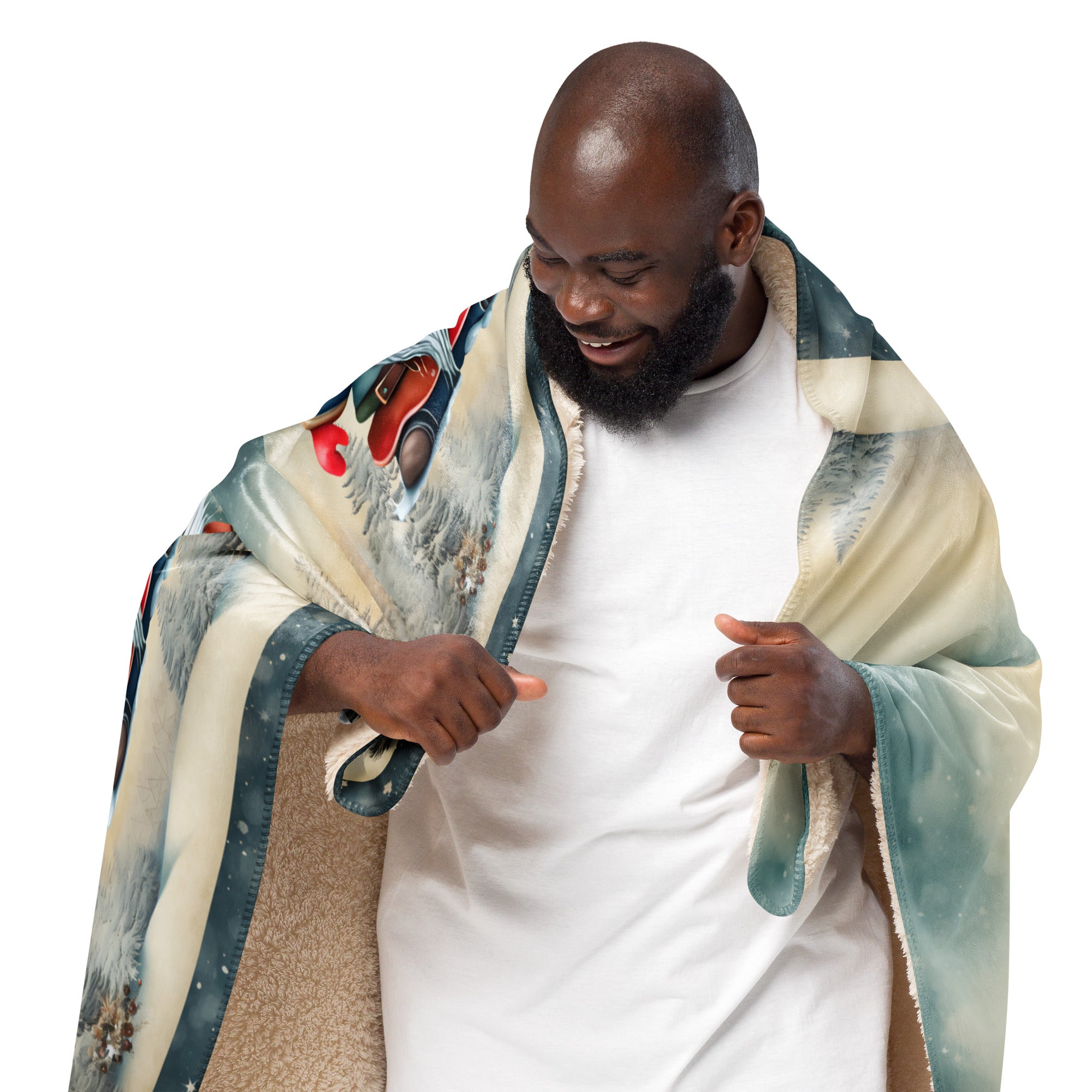 Sherpa blanket, Merry Christmas Blanket, 2 SIZES 37" X57" - 50X60