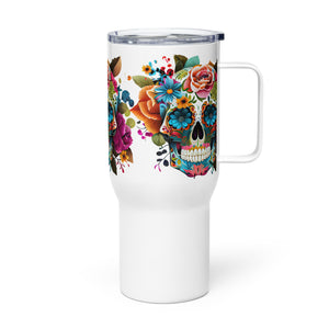Travel mug with a handle, Coffee Mug, Skeleton Tumbler, Tea, Gift