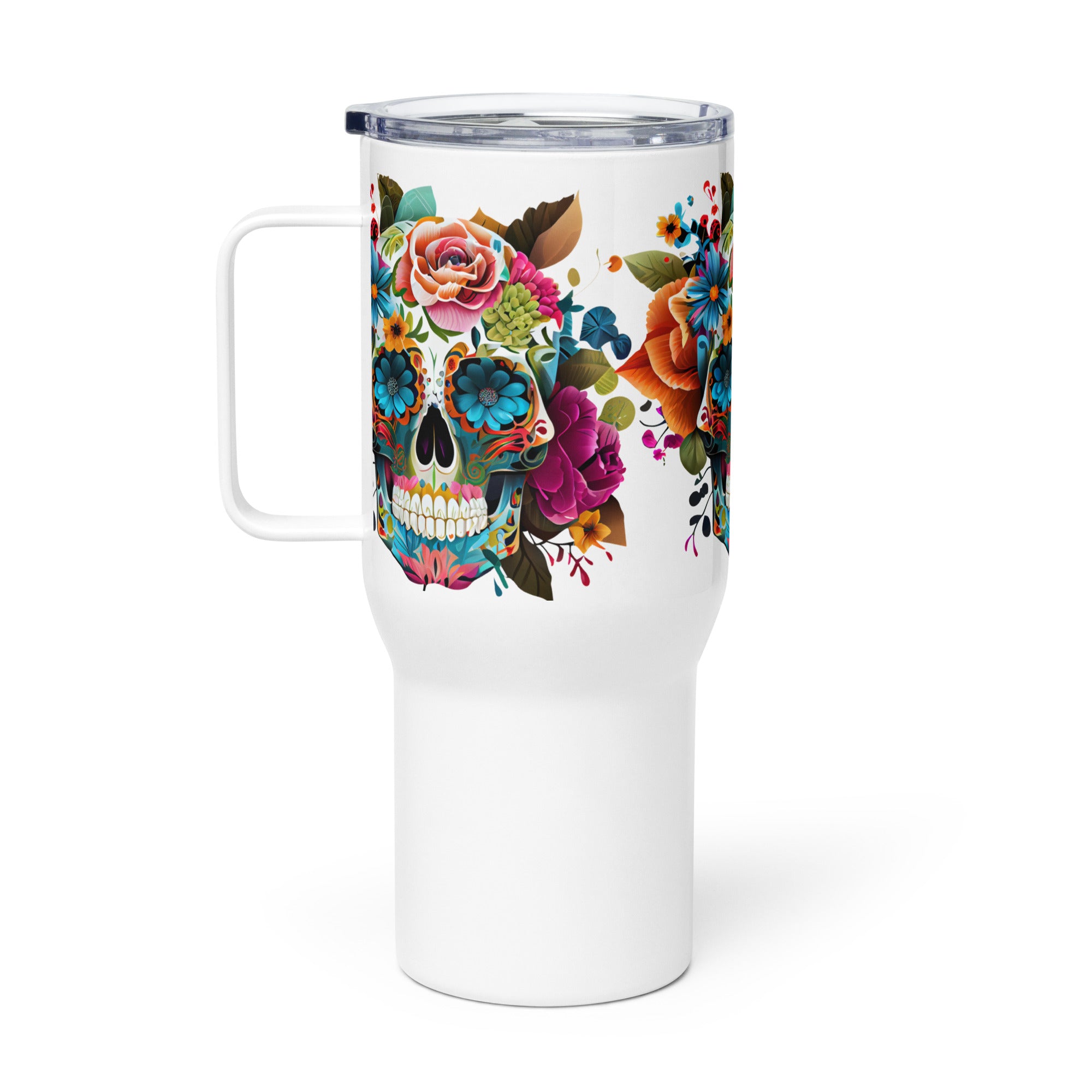 Travel mug with a handle, Coffee Mug, Skeleton Tumbler, Tea, Gift