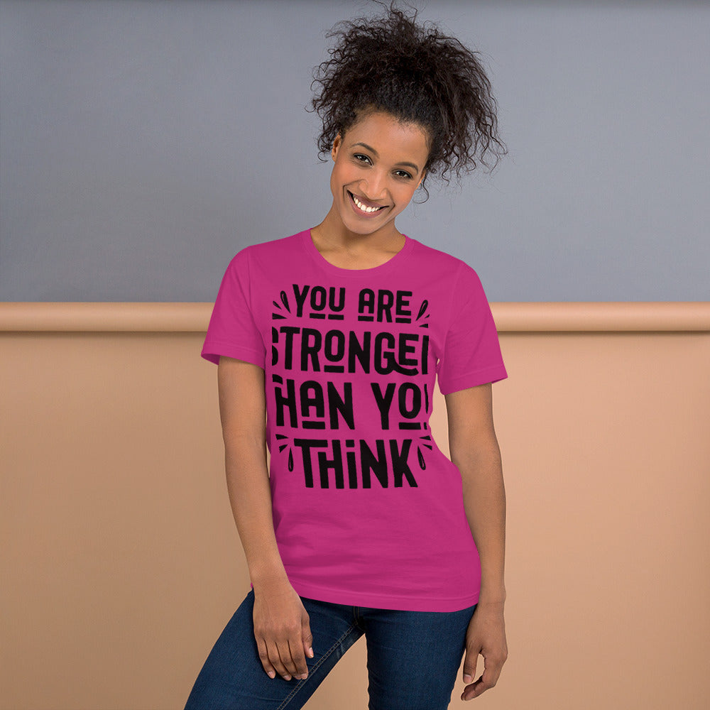 Unisex t-shirt, (Stronger then you think) Back to School, Gift, Travel