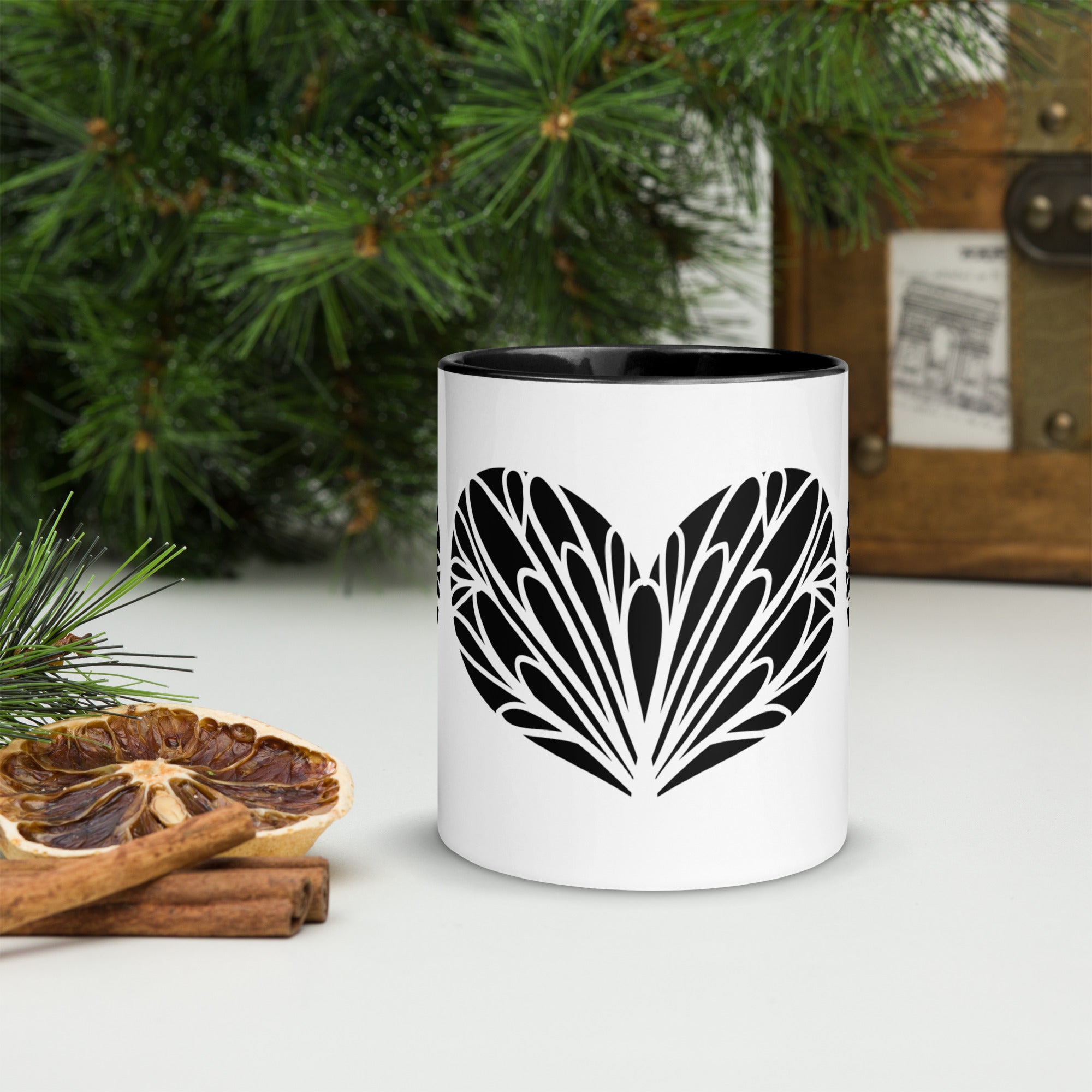 Coffee Mug- Drinking Cup-  Colorful Mug Inside 11" Coffee Cup