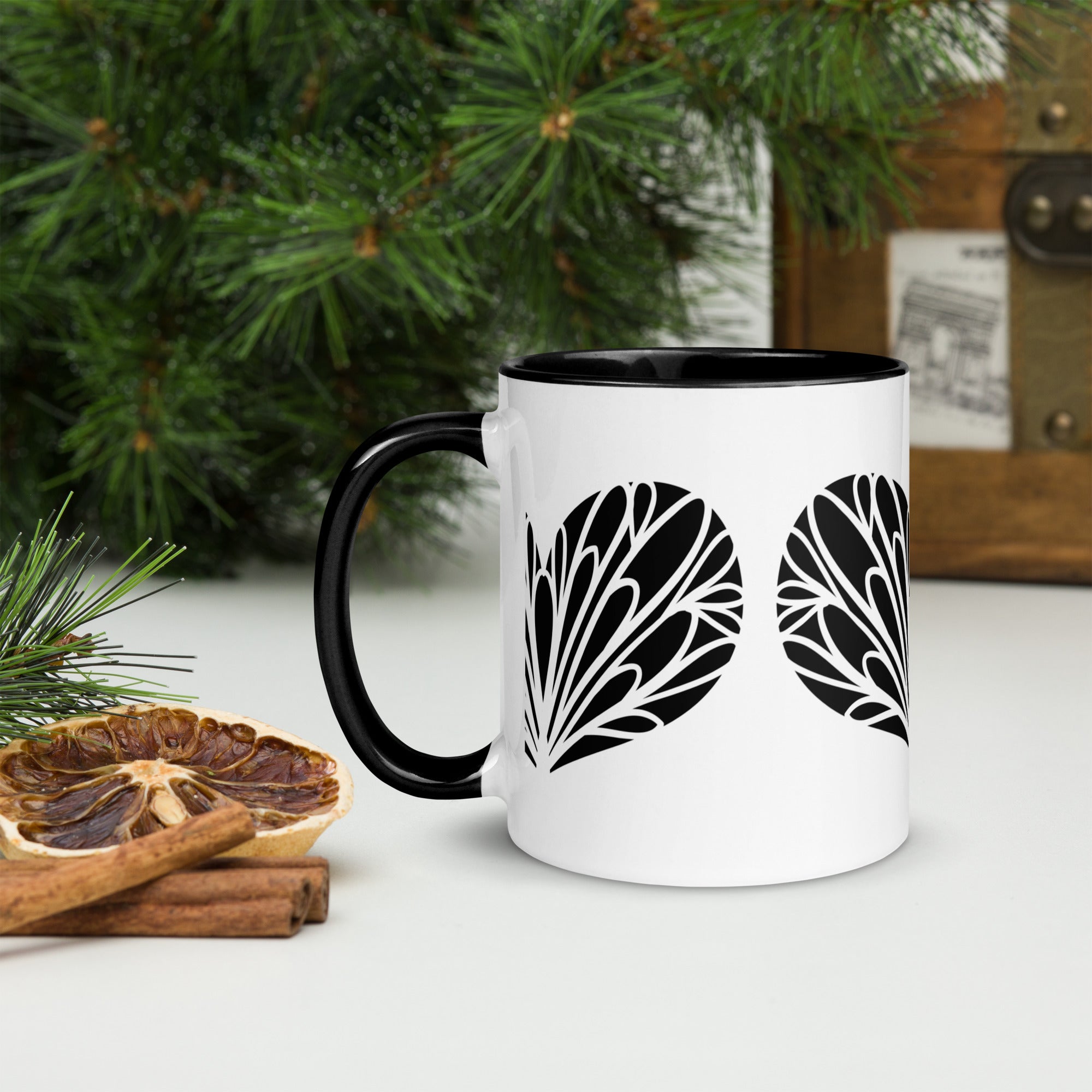 Coffee Mug- Drinking Cup-  Colorful Mug Inside 11" Coffee Cup