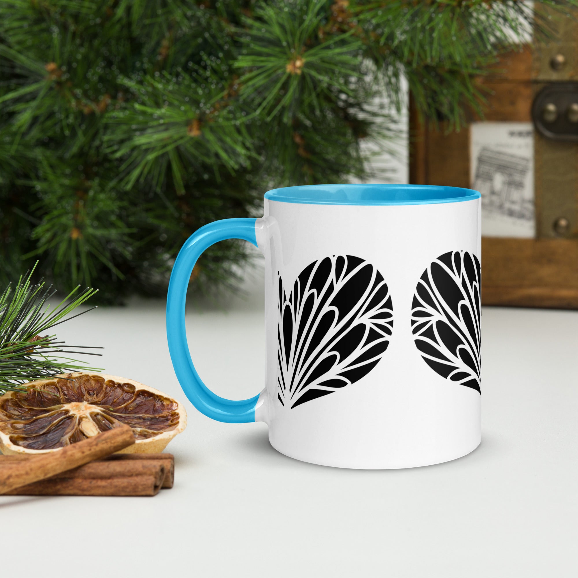 Coffee Mug- Drinking Cup-  Colorful Mug Inside 11" Coffee Cup