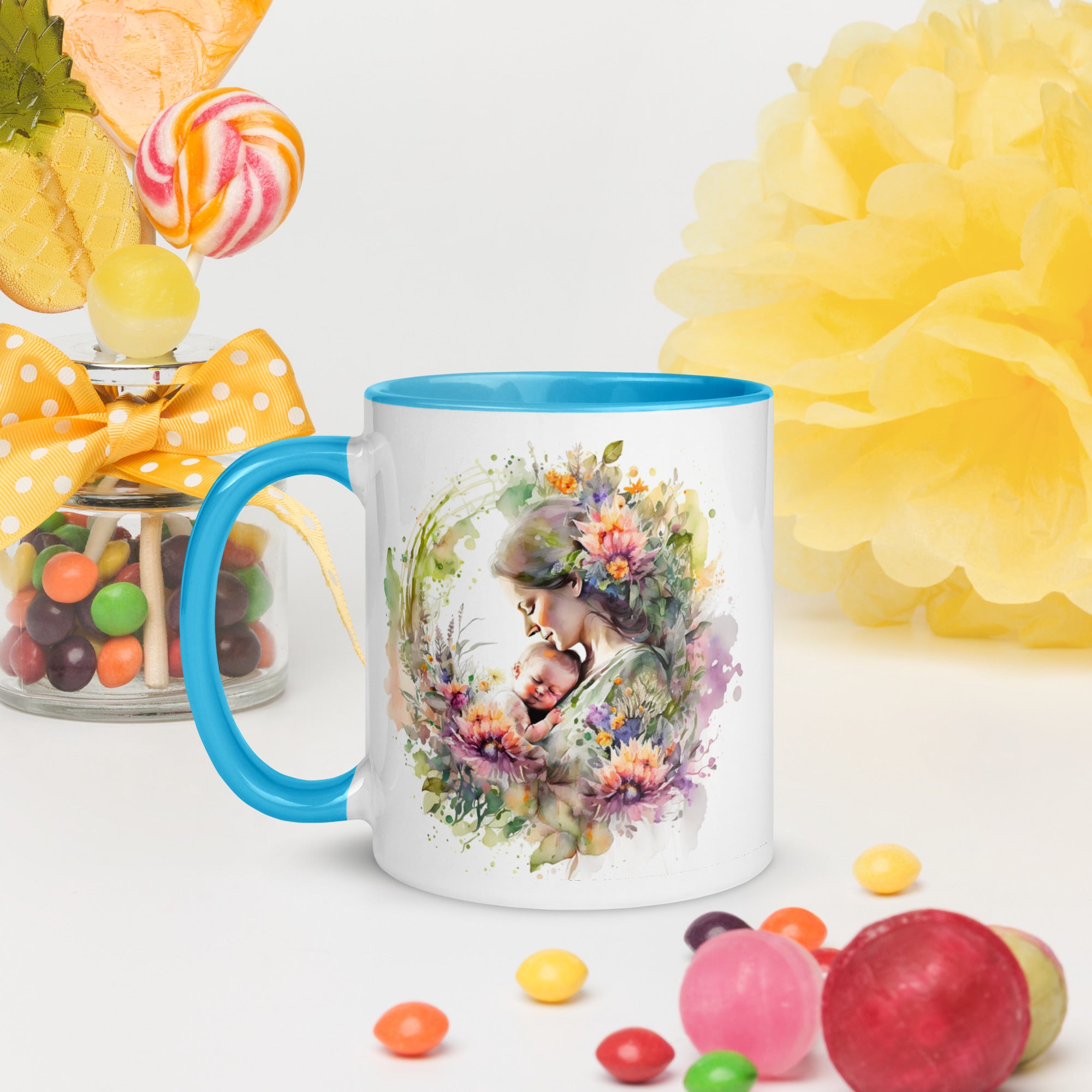 Mug with Color Inside, Gift for Mom, Coffee Cup, Tea Cup