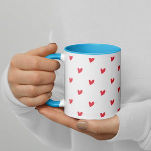 Mug with Color Inside, Heart Coffee Cup, Valentine, Gift