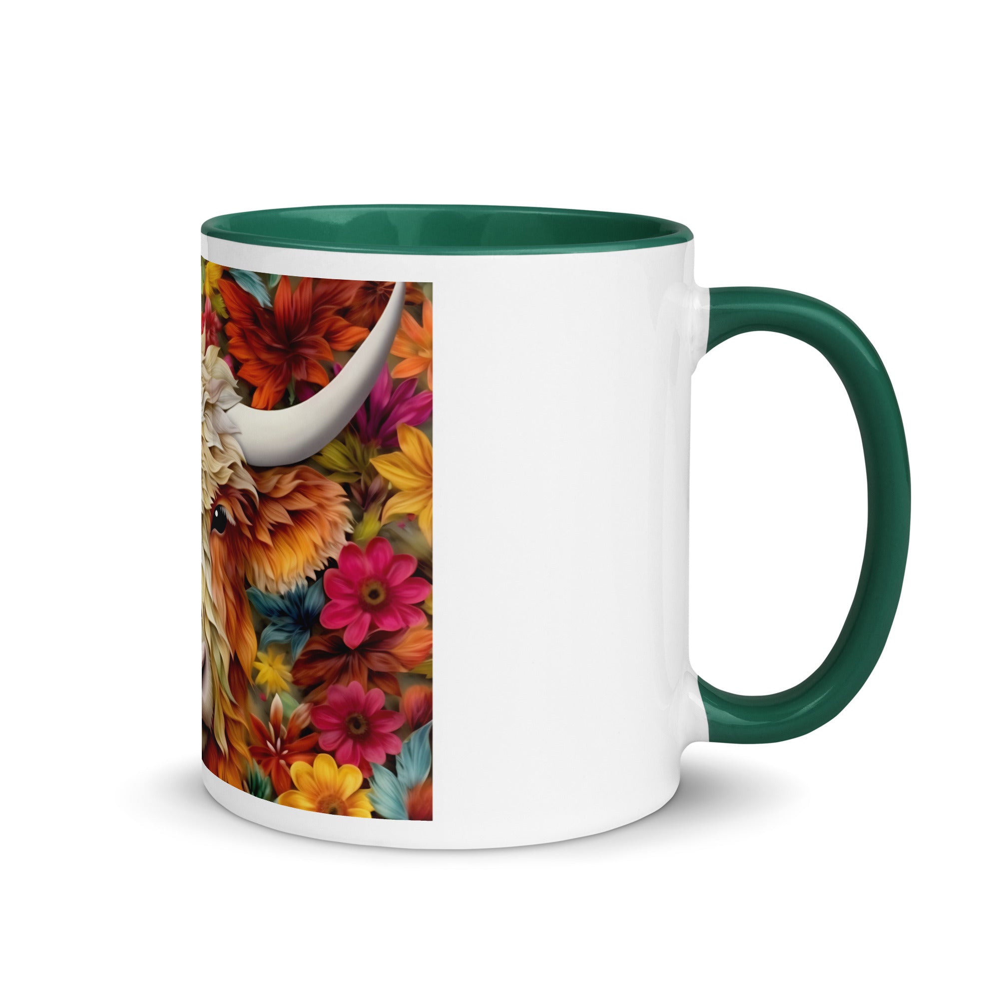 Coffee Cup, Mug with Color Inside, Moo! Mug, Gift 11oz & 15oz Multiple color choices