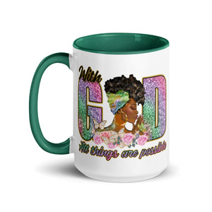 Mug with Color Inside, Coffee Cup, Mug, Mother's Day 11, 15 OZ