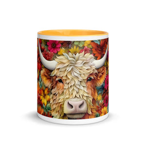 Coffee Cup, Mug with Color Inside, Moo! Mug, Gift 11oz & 15oz Multiple color choices