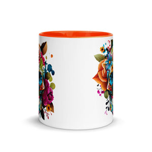 Coffee cup, Mug with Color Inside, Skeleton design, tea cup, gift