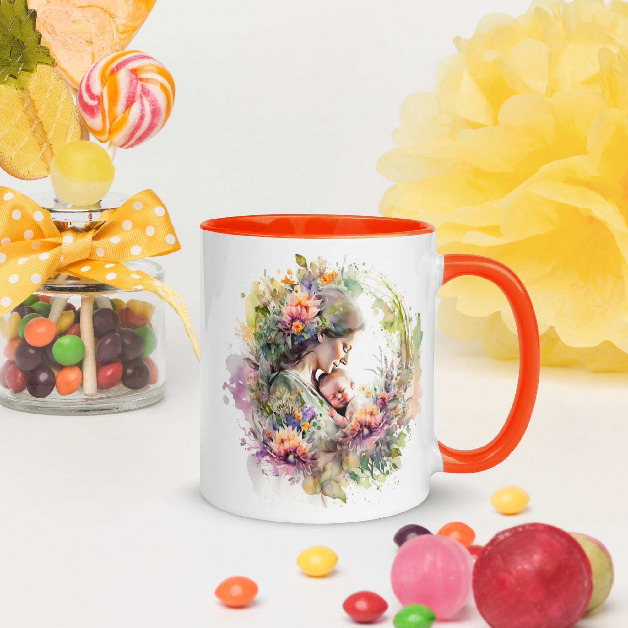 Mug with Color Inside, Gift for Mom, Coffee Cup, Tea Cup