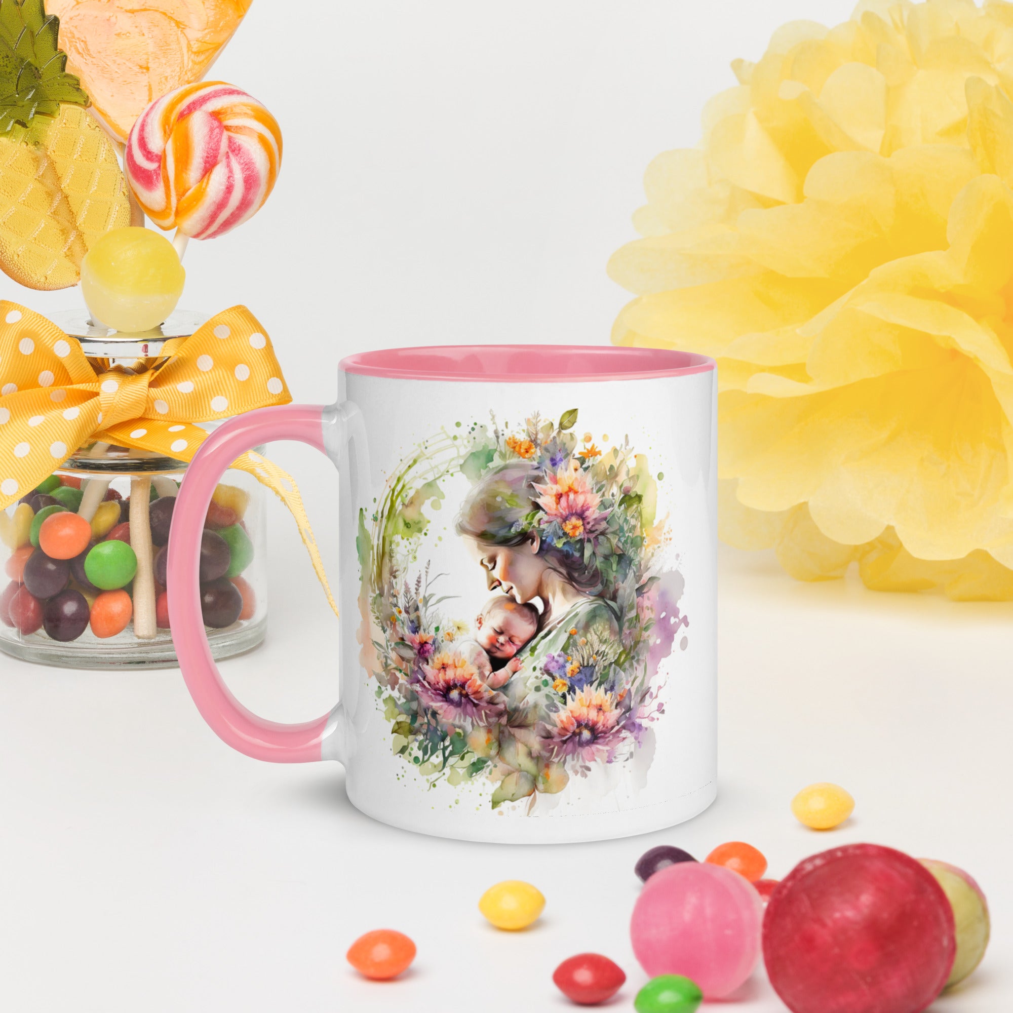 Mug with Color Inside, Gift for Mom, Coffee Cup, Tea Cup