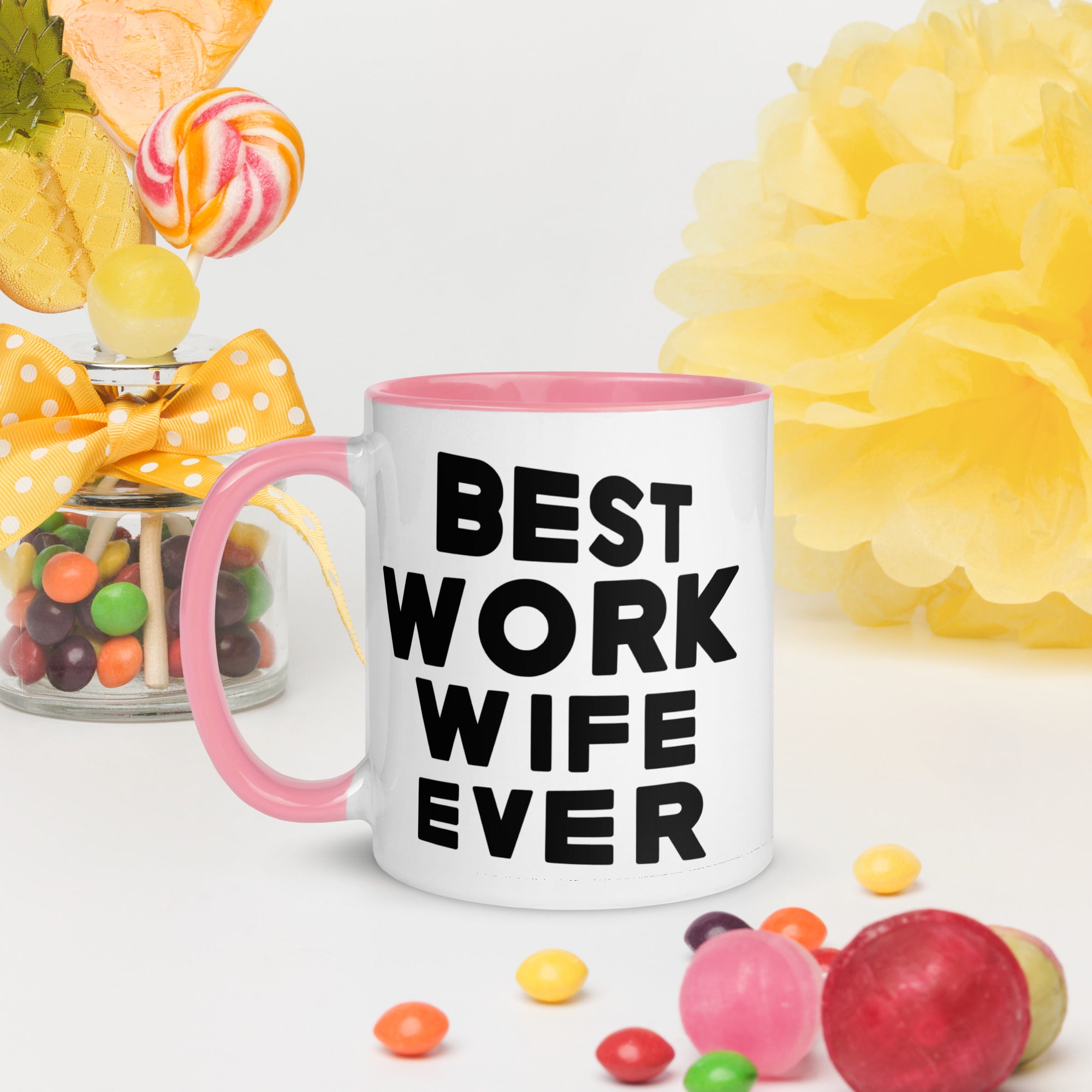 Best Work Wife Ever, Mug with Color Inside, coffee Cup. Cup for Mom