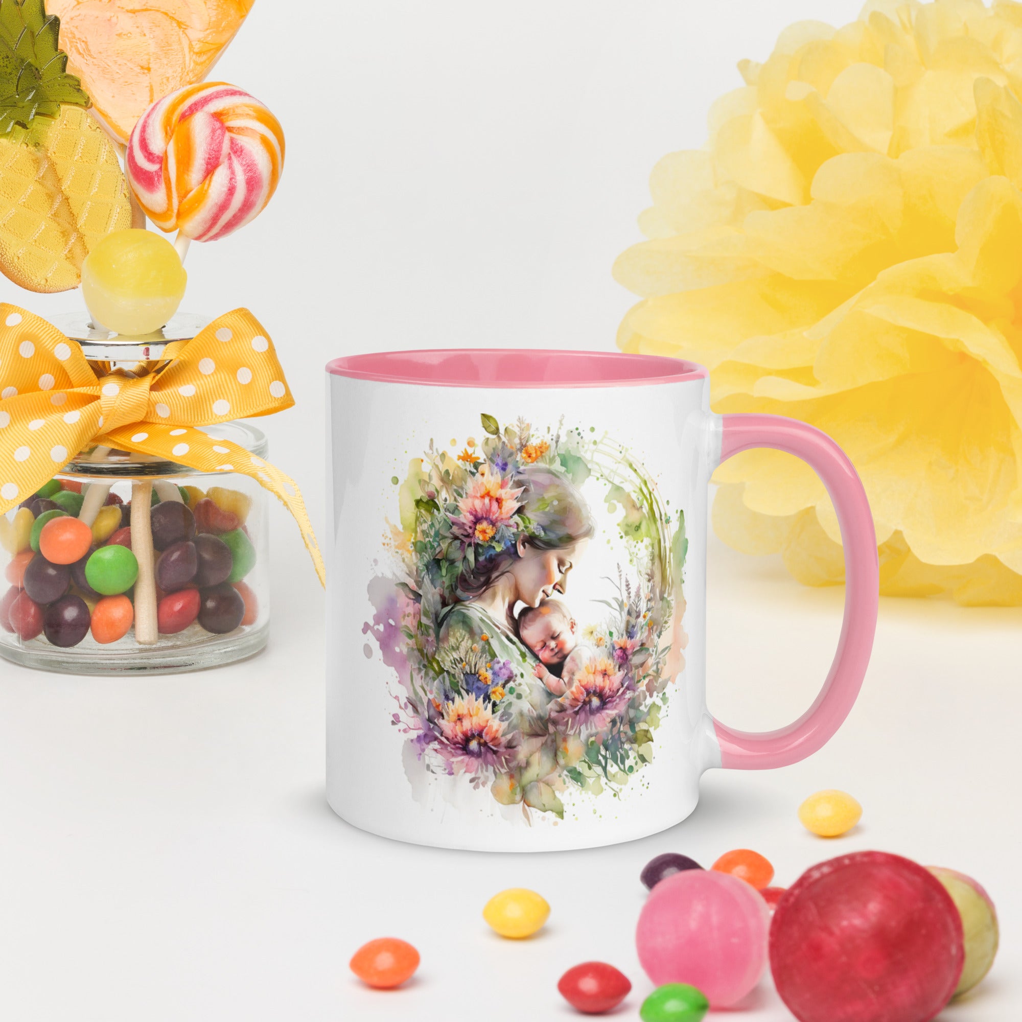 Mug with Color Inside, Gift for Mom, Coffee Cup, Tea Cup