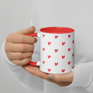 Mug with Color Inside, Heart Coffee Cup, Valentine, Gift