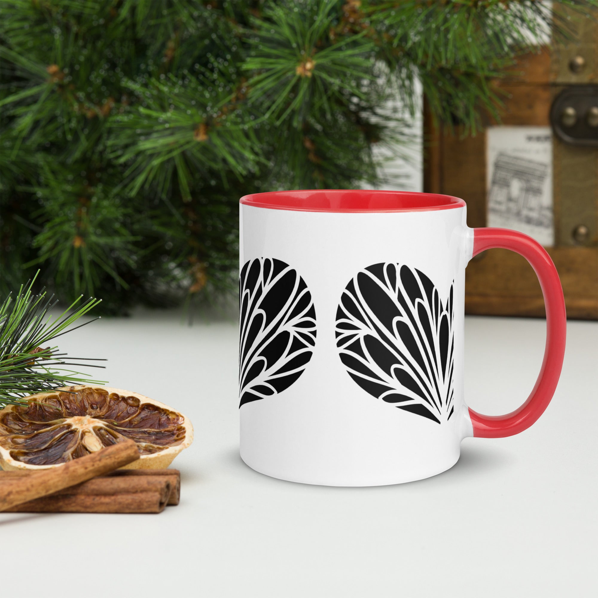 Coffee Mug- Drinking Cup-  Colorful Mug Inside 11" Coffee Cup