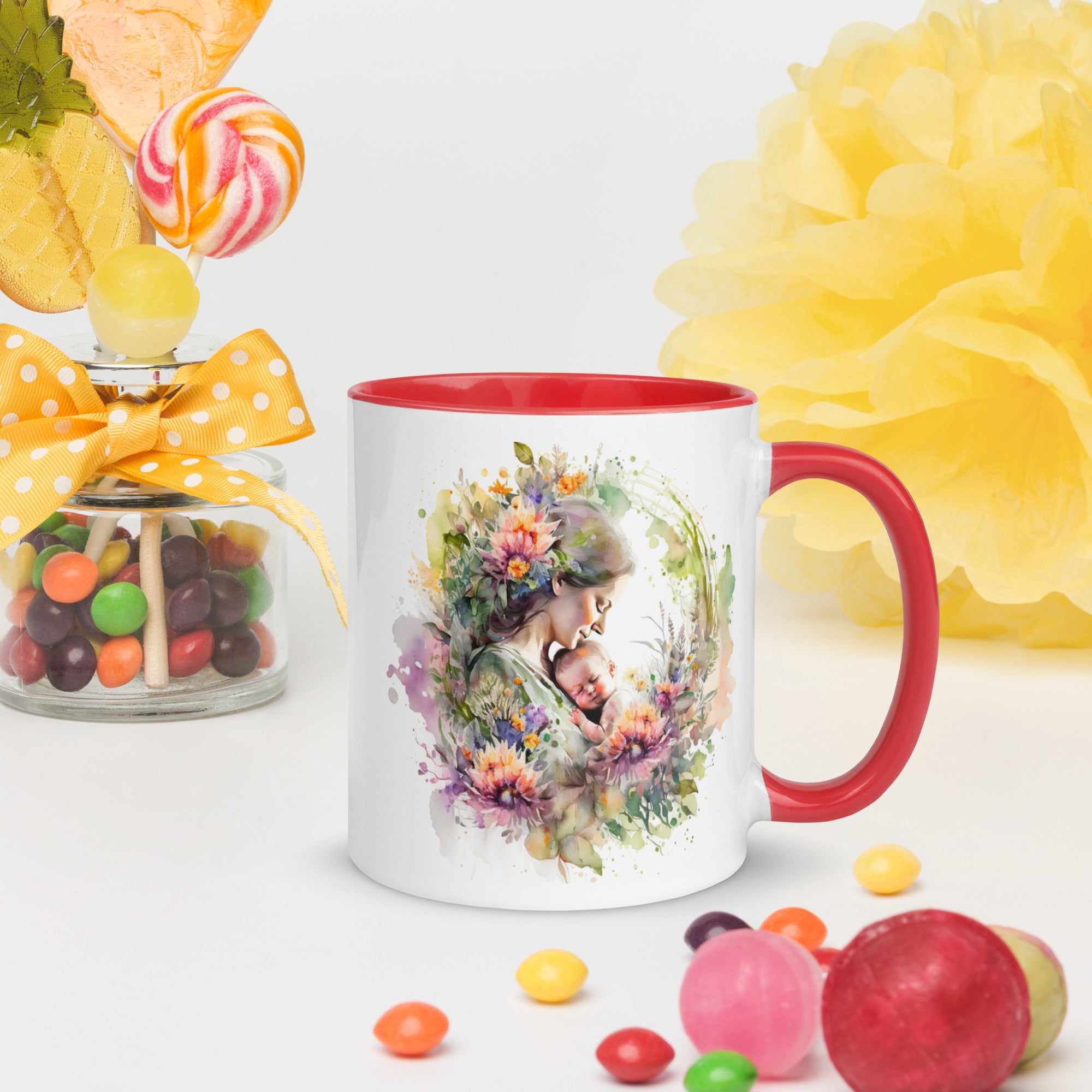 Mug with Color Inside, Gift for Mom, Coffee Cup, Tea Cup