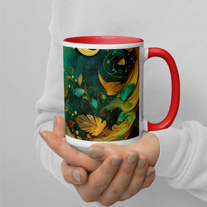 Mug with Color Inside, Christmas Coffee Cup,  11, 15 OZ