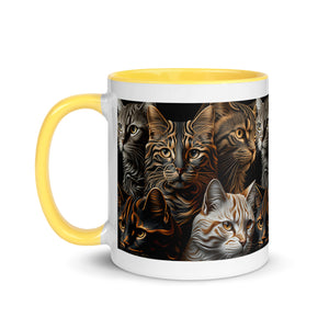 Mug with Color Inside, Cute Cat Cup, Coffee Mug, Tea, Gift
