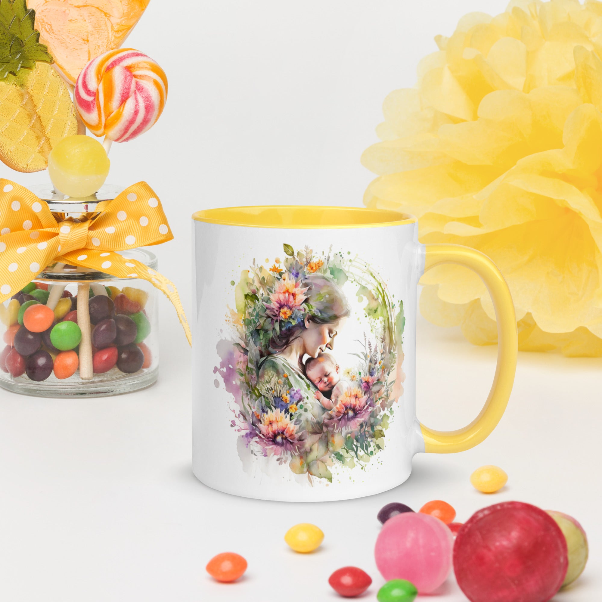 Mug with Color Inside, Gift for Mom, Coffee Cup, Tea Cup