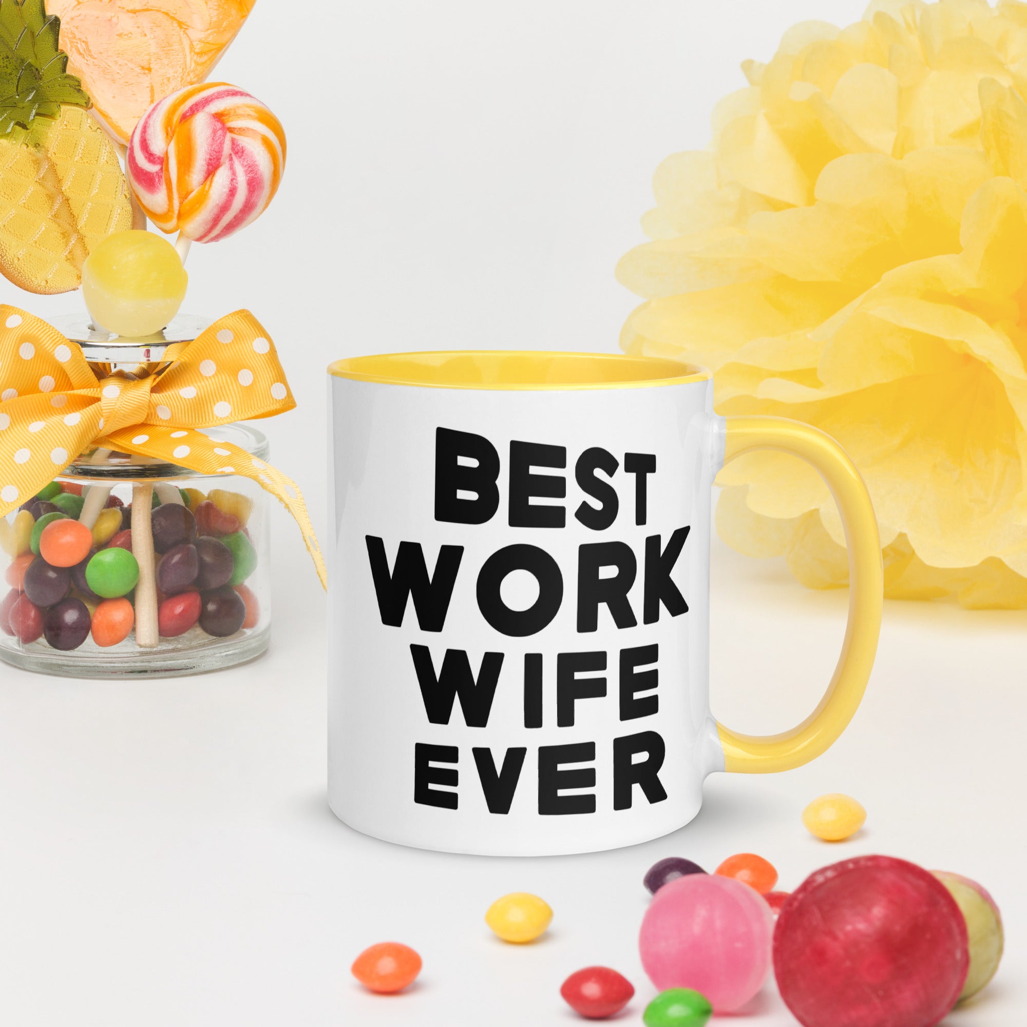 Best Work Wife Ever, Mug with Color Inside, coffee Cup. Cup for Mom