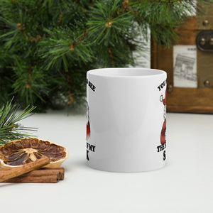 White glossy mug- Christmas Coffee Cup-  Santa Mug  11-15-20 OZ
