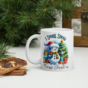 White glossy mug, Christmas Coffee Cup- 11 -15 - 20 OZ