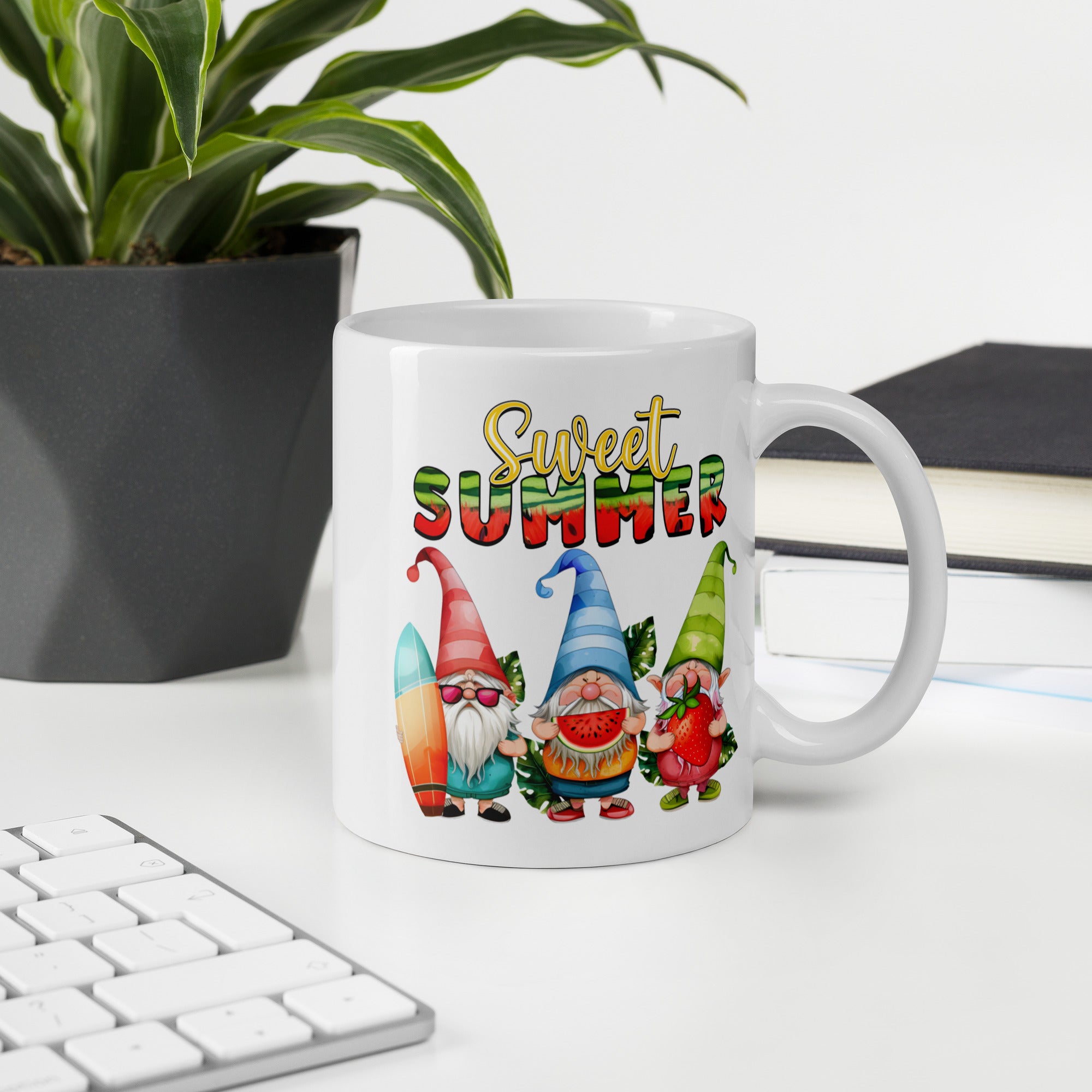 White glossy mug
