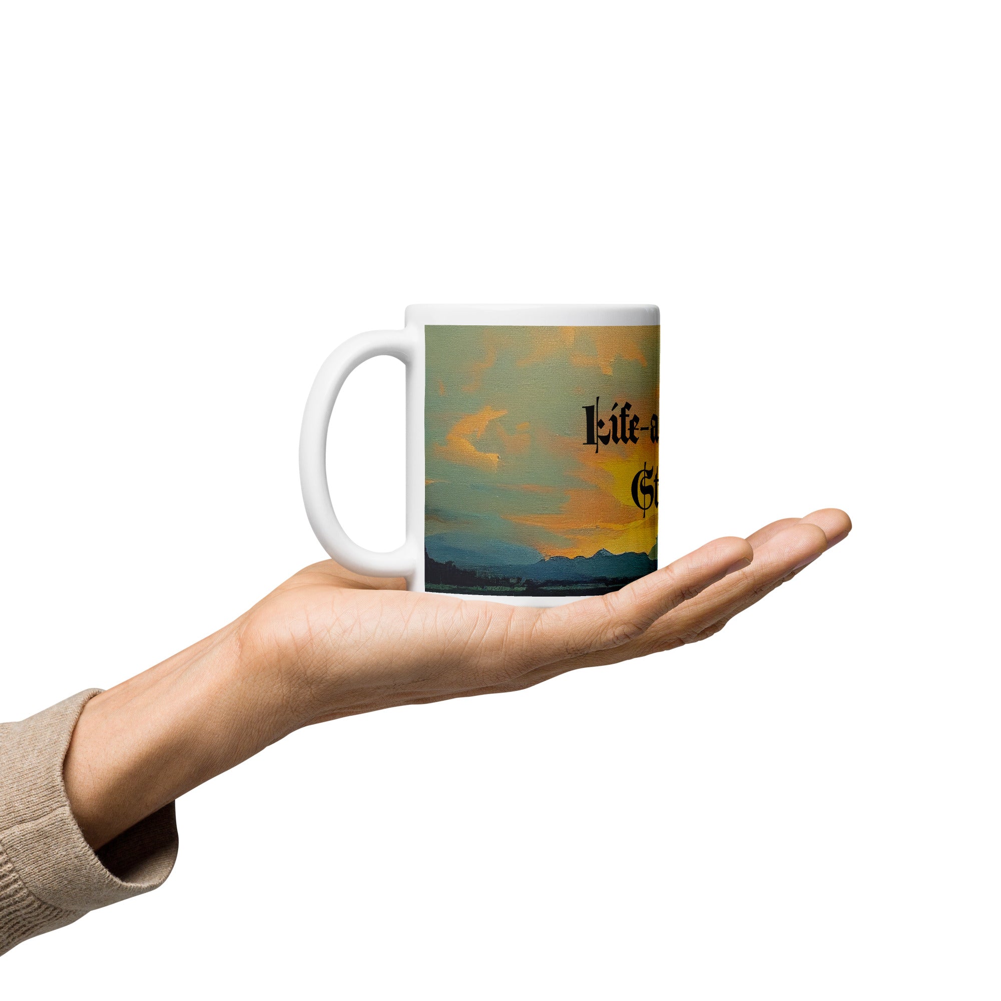Coffee cup, White glossy mug, tea, gift