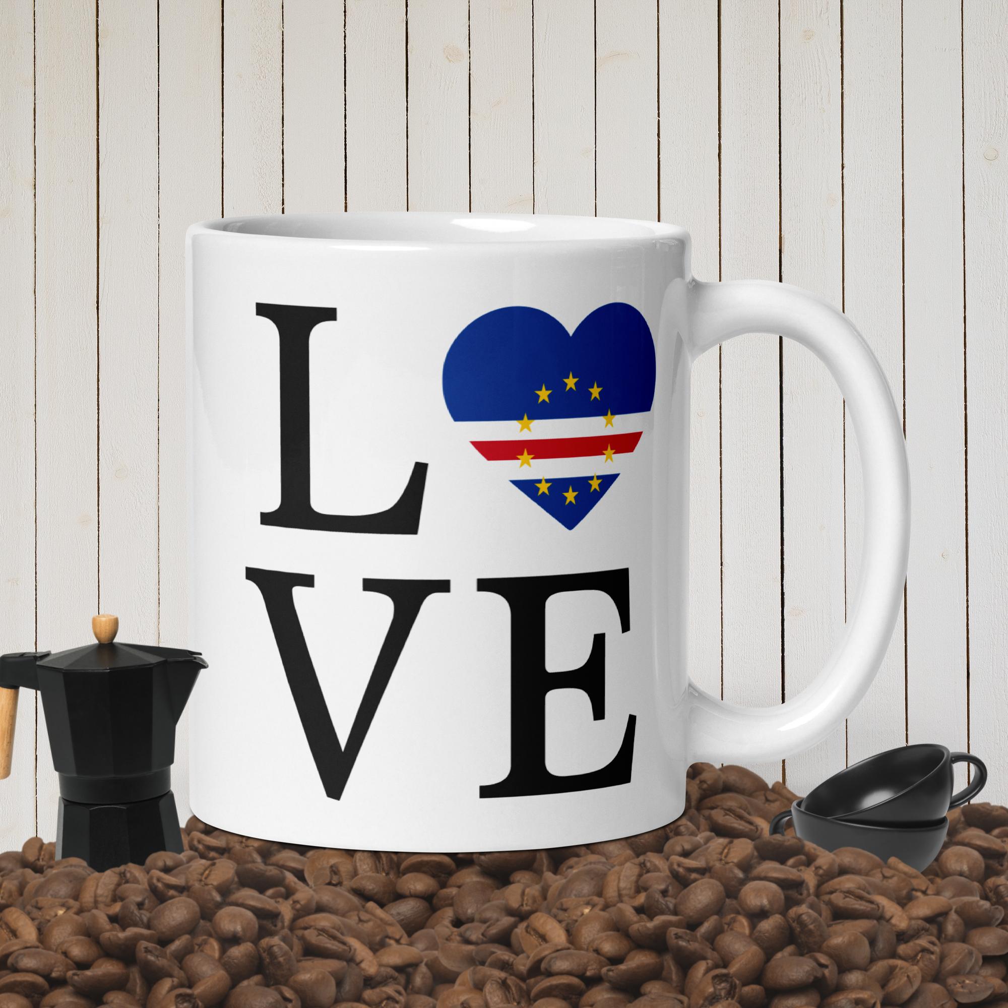 Coffee Cup, White glossy mug, Cape Verde Coffee Cup