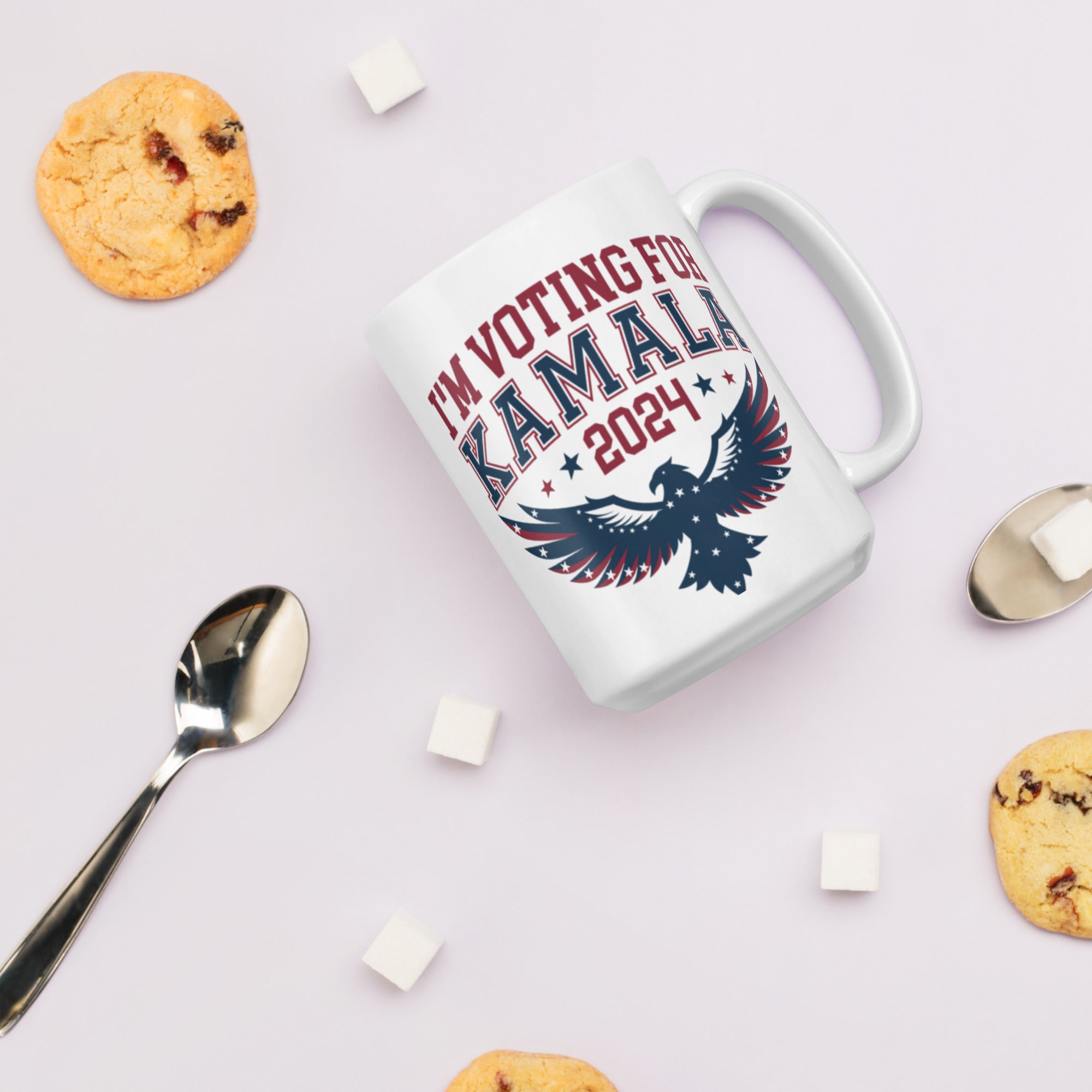 White glossy mug, Harris/Walz 2024