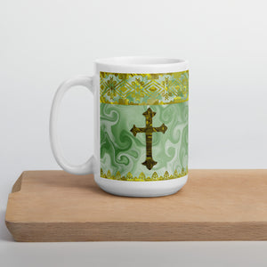 White glossy mug- Coffee Cup. Mother's Day Cup, Religious Mug