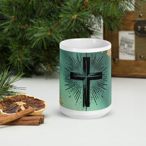 White glossy mug- Christmas Cup, 11-15-20 Oz