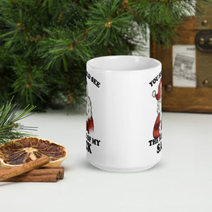 White glossy mug- Christmas Coffee Cup-  Santa Mug  11-15-20 OZ